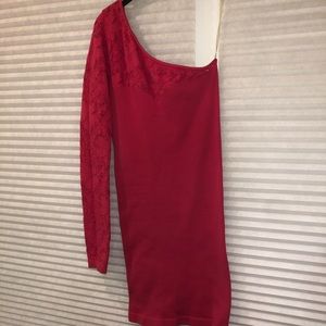NWT BCBG one shoulder stretch body con dress